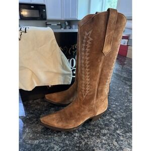 KEMO SABE GRIT‎ COGNAC FOX SUEDE JENNY$1295 NWB Sz 9.5 Ladies Cowboy Boots